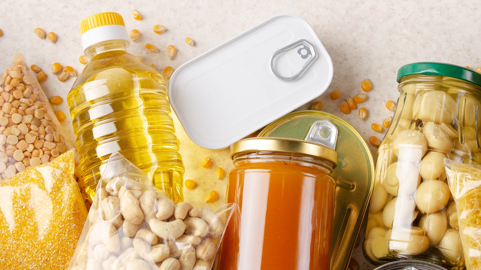 Fresh Ingredients Various ingredients in jars and cans
