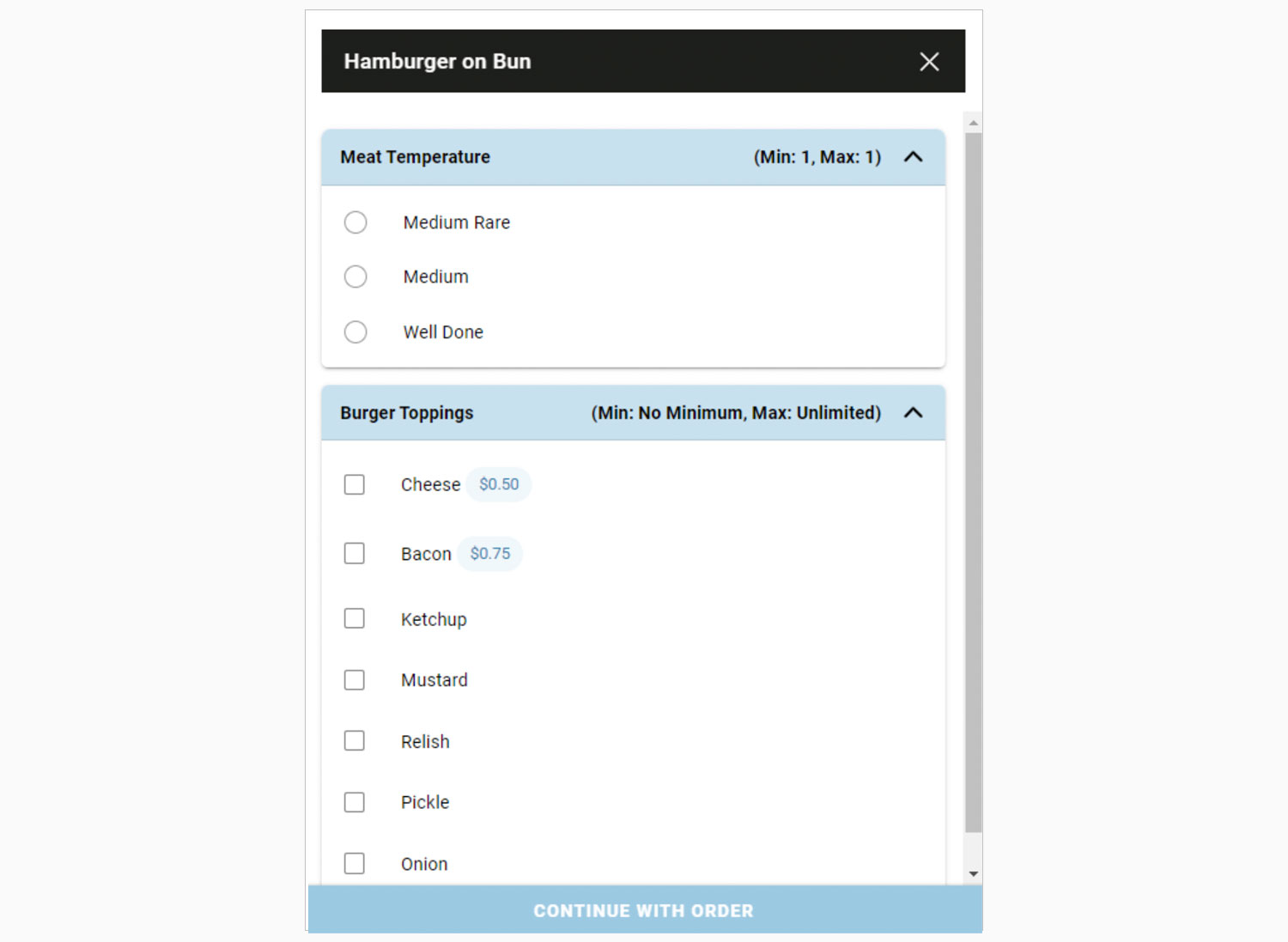 Smiling Waiter Smiling waiter holding tray with burger and fries