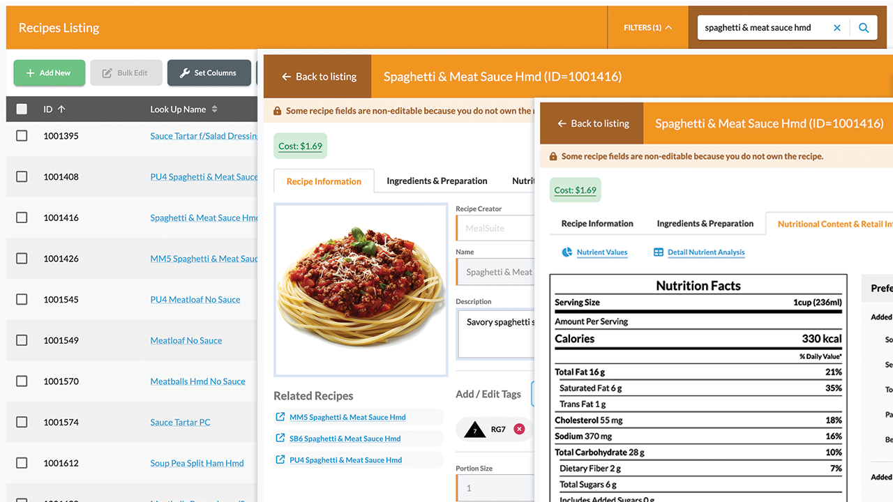 Recipe Management & Nutritional Analysis Recipe Management & Nutritional Analysis