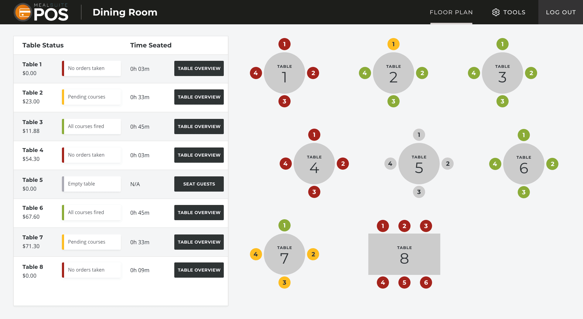 Point of Sale MealSuite Point of Sale software showing choosing a resident and adding food items to their order